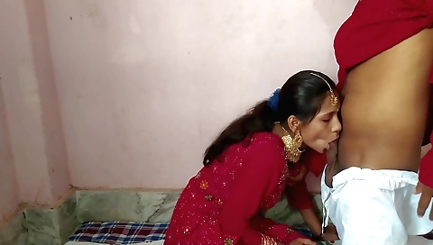 Sexy brunette is giving deepthroat blowjob to a stepmom