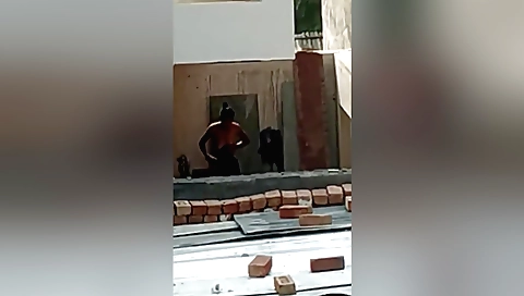 Naked indian bhabhi is bathing in the pool outdoors