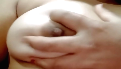 Indian brunette shows her natural tits in homemade video