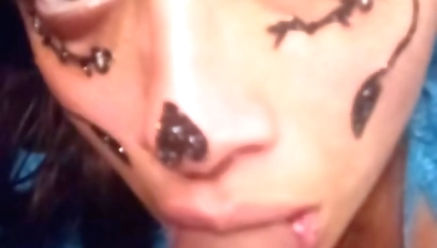 Brunette indian milf takes a dick in her mouth and mouth