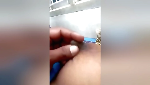 Indian naked solo girl with long hair shows off her body