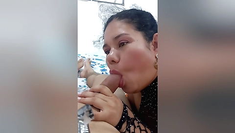 Chubby indian wife gets her pussy stretched for a blowjob