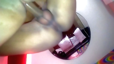 Amateur milf rides her own big booty and then fucked