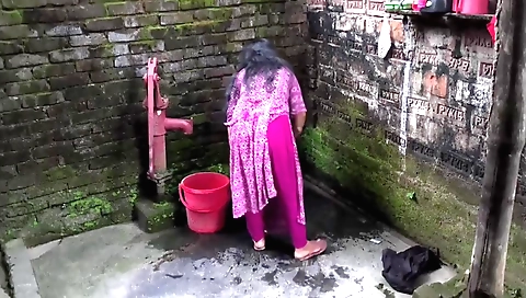 Amateur brunette in a nice black blouse and sexy black skirt