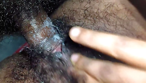 Indian girl with hairy pussy getting her boyfriend's dick