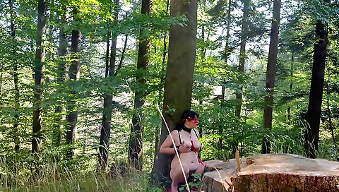 Busty girl gets her pussy covered in a shower of piss