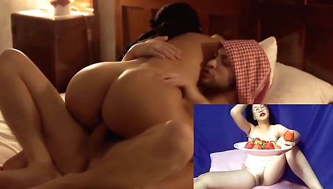 Big booty brunette babe in a hot homemade webcam vid