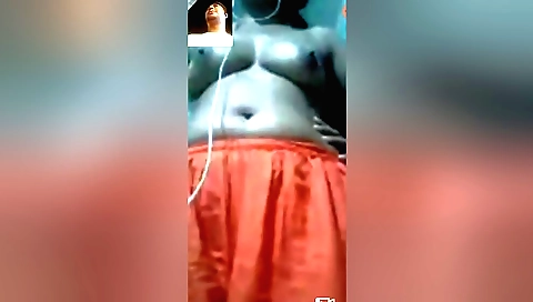 Sexy brunette girl with small ass shows herself in solo video