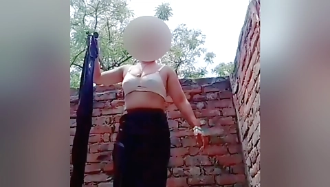 Indian girl in her bathroom masturbating in the bathroom