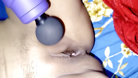 Indian stepsister with a big dildo in her ass and vagina