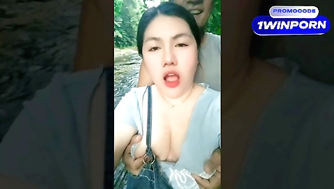 Indian girl is naked outdoors and showing off her body