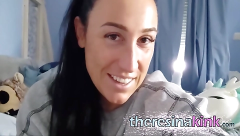 Sexy amateur brunette woman fucks her pussy with a little toy