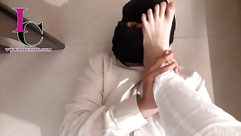 Indian woman shows her hands and feet in a foot fetish