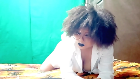 Brunette nurse visits patient to give him a good night shift