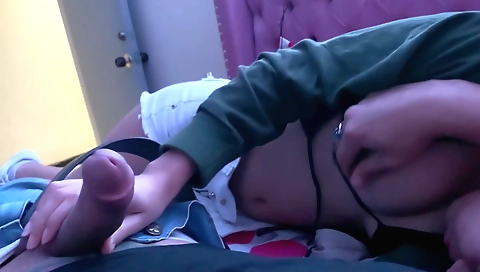 Busty stepsister with big ass shows her stepbrother her big dick