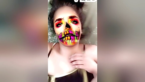 Indian beauty with a mask fucks in a filter mask video