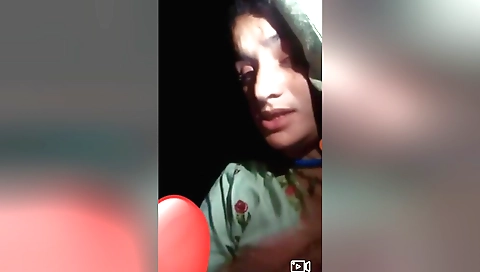 Busty brunette shows off her pussy in a homemade clip