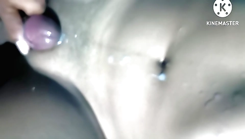 Hot desi girl in a black shirt is getting off on her cock