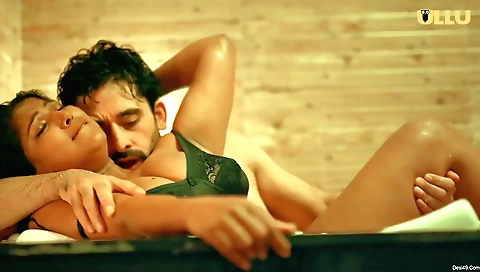 Big tits brunette secretary in a black dress and stockings