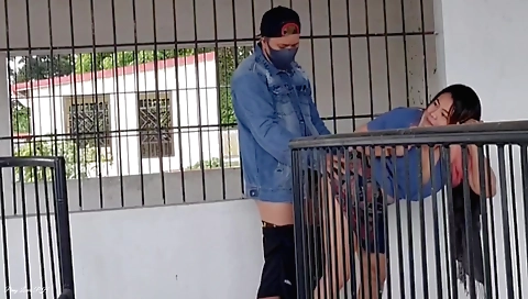 Wild amateur stepsister fucked in outdoor cemetery