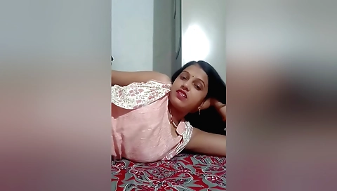 Indian girl in white dress fucks pussy in the village