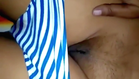 Girl with sexy body rubs her pussy and body in POV