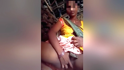 Horny indian girl finger water and let it wet on her face