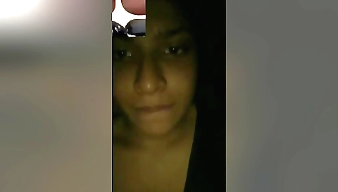 Indian teen babe with natural boobs takes camera up