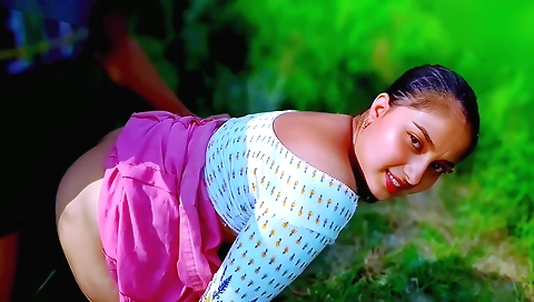 Indian brunette cop has sex with her boss outdoors