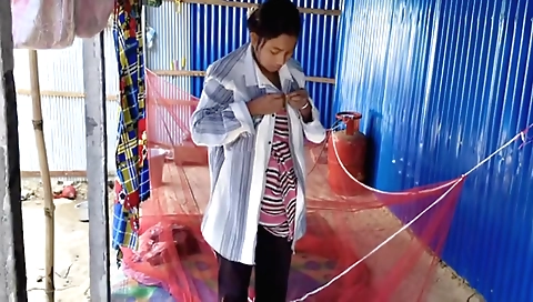 Indian solo female porn video with a sexy brunette