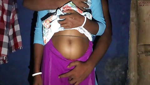 Indian teen girl with small tits takes a dick on the bed