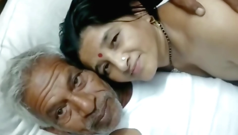 Indian amateur webcam sex with her husband's grandpa