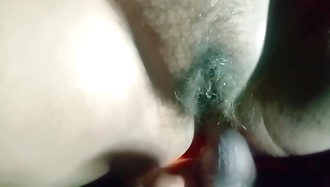 Hairy stepsister-in-law has her hairy pussy wet in video