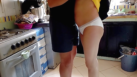 Housemaid in black dress shows her face on web cam