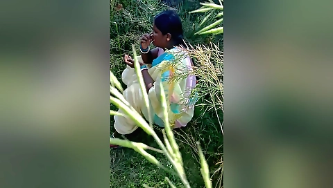 Indian amateur brunette enjoys being naked outdoors