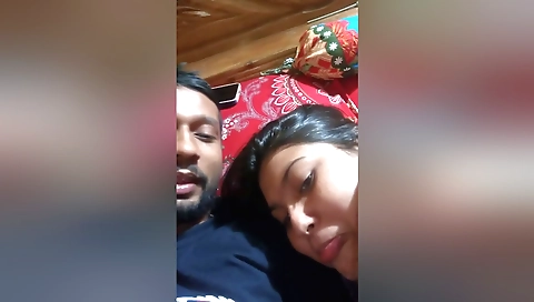 Amateur brunette in short hair 18+ wears pink dress