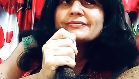 Indian housewife deep throated and handjob by stranger