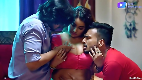 Hot brunette milf 4 and her young lover in threesome