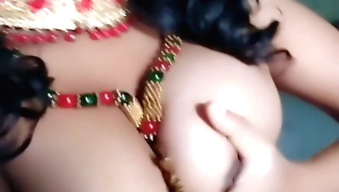 Indian bhabhi rides her big black cock in her tight black dress