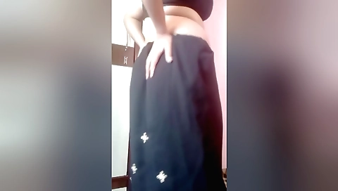 Solo female in sexy dress and bikini in webcam scene