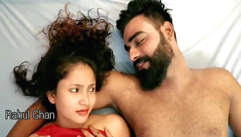 Indian brunette babe is getting fucked hard by boyfriend