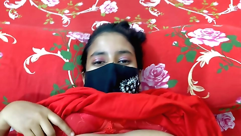 Indian brunette is having fun in her favorite place