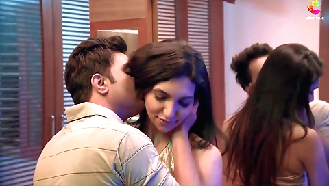 Brunette with sexy curves and sexy boobs enjoys fucking