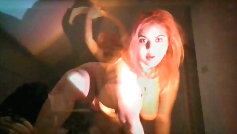 Busty redhead in indian clothes dancing in solo video